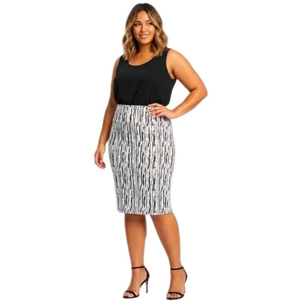 LuLaRoe Cassie Striated Stretchy Pencil Skirt Wide Waistband Women's Size 3XL